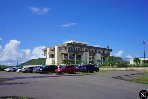 The headquarters of the Eastern Caribbean Central Bank in Basseterre, St. Kitts.