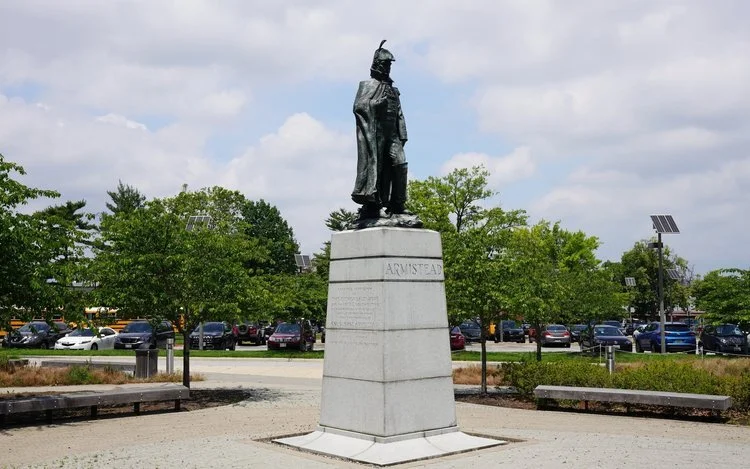 George Armistead in front of Fort McHenry.