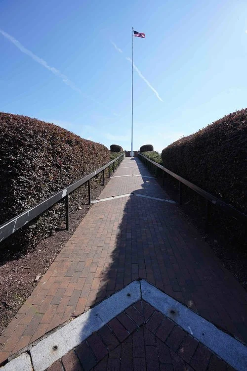 A ramp to the top of Fort Monroe.