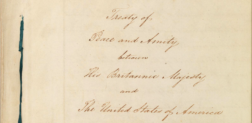 Formal title of the Treaty of Ghent. Document Courtesy of the National Archives.